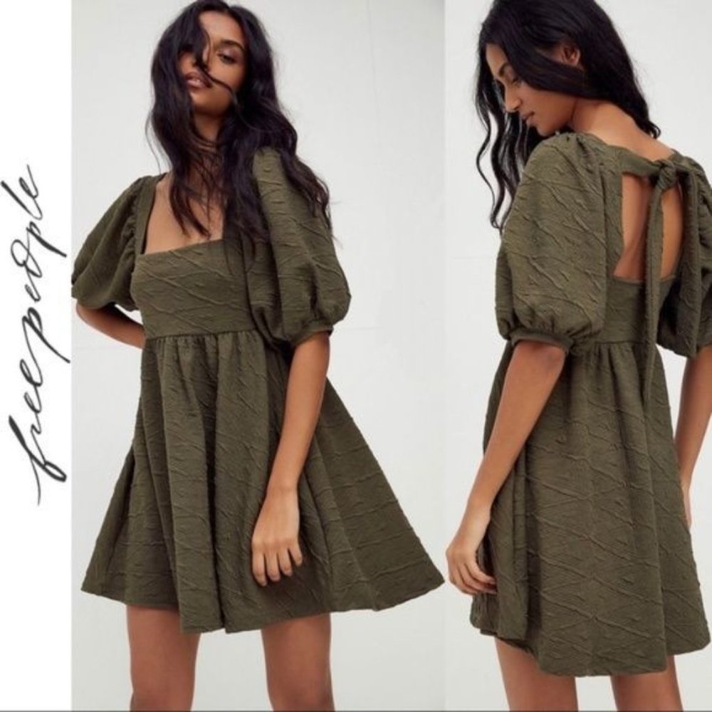 Free People Violet Square Neck Babydoll Mini Dress